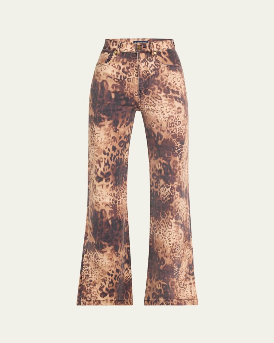 Leopard Tyra Split-Hem Jeans